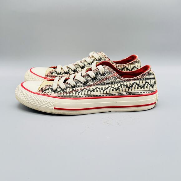 Converse All Star Shoes Womens 6.5 Brown Red Kimber Low Top Canvas Pattern - Picture 5 of 11